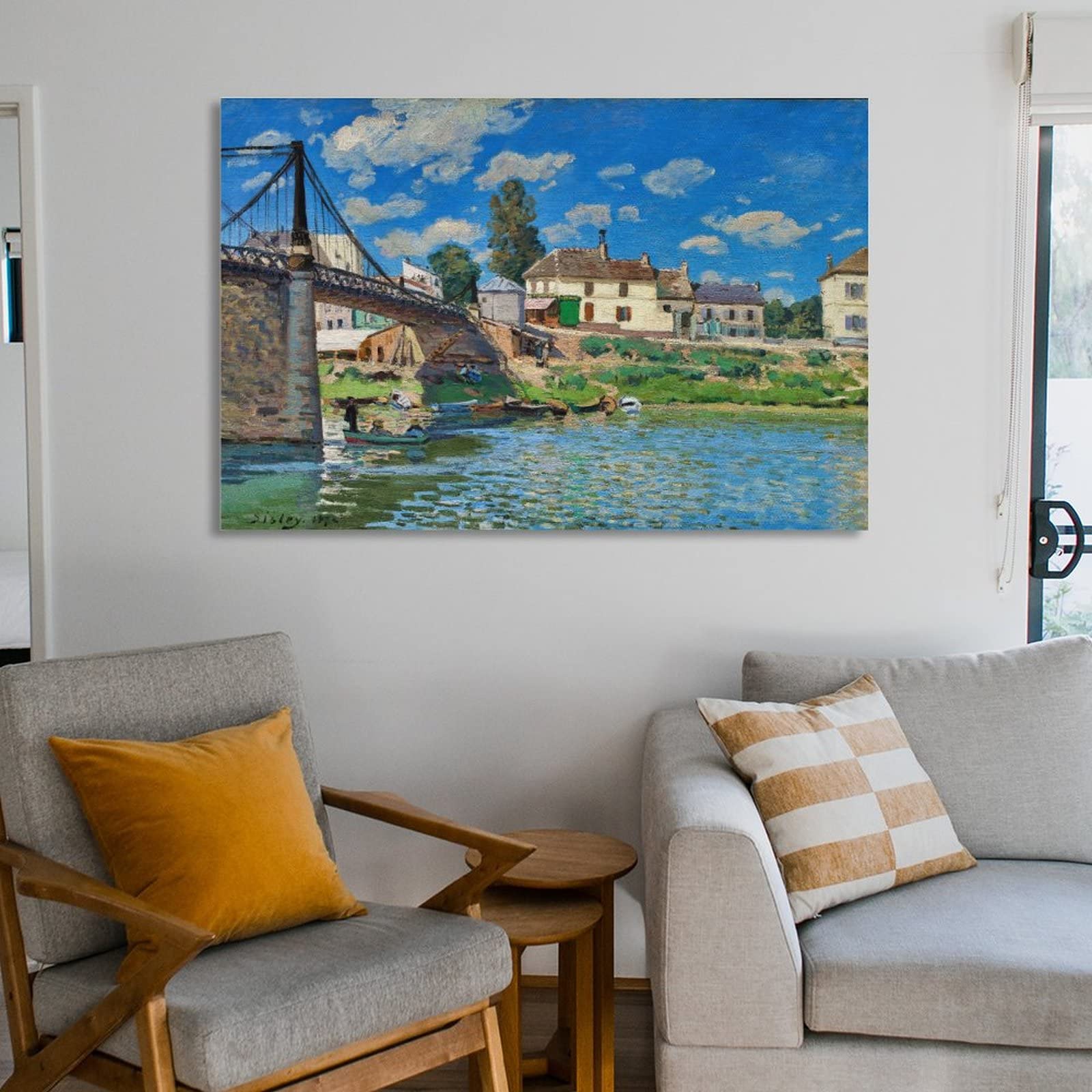 Alfred Sisley、モレシュルロワン、希少画集画、新品高級額、額装付 Alfred Sisley、モレシュルロワン、希少画集画、新品高級額