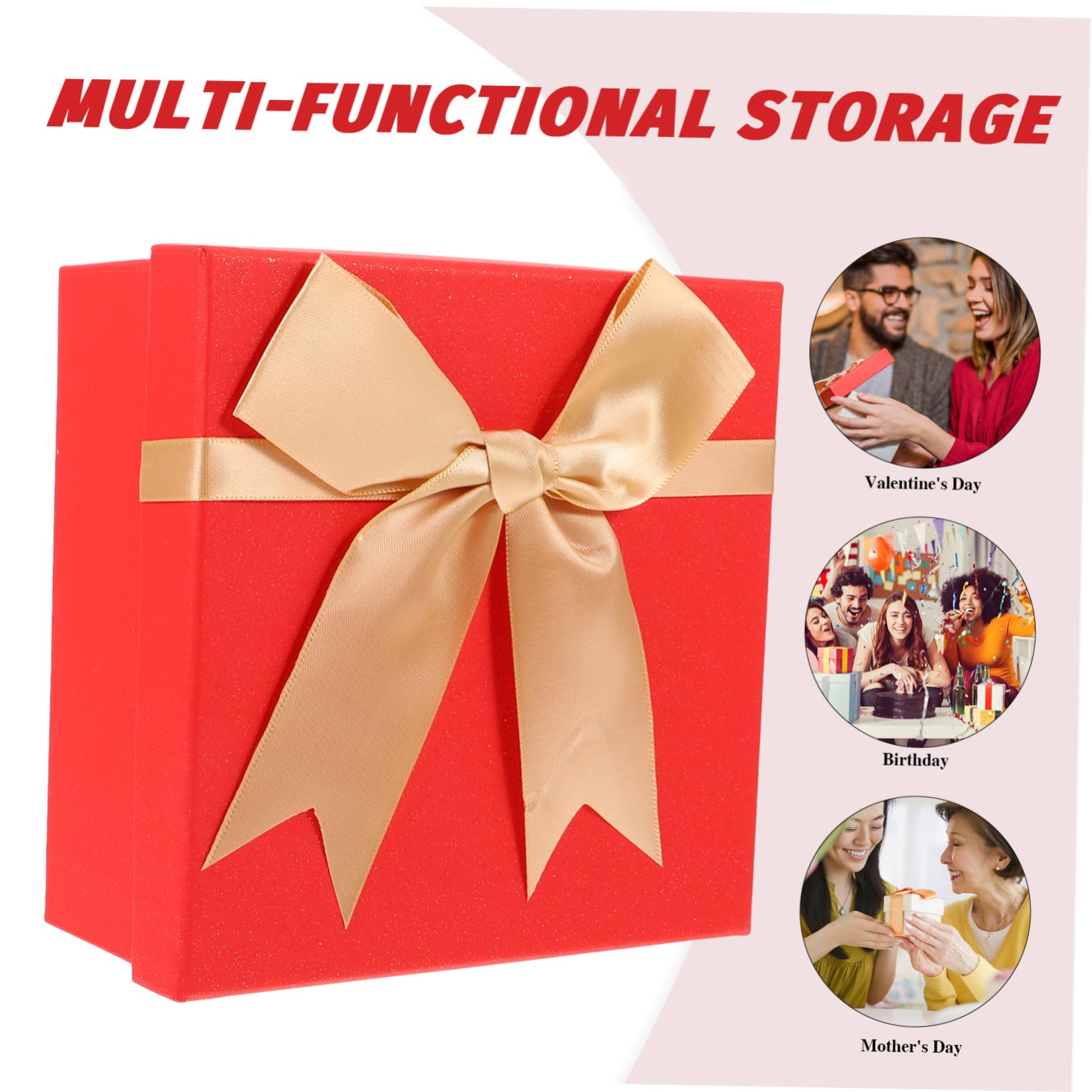 Healvian 5 Stück Geschenkkarton Rot Dekorative Verpackungsbox für Hochzeiten Partys und Besondere Anlässe Langlebig mit Schönem Schleifen Design für Gastgeschenke und Überraschungen