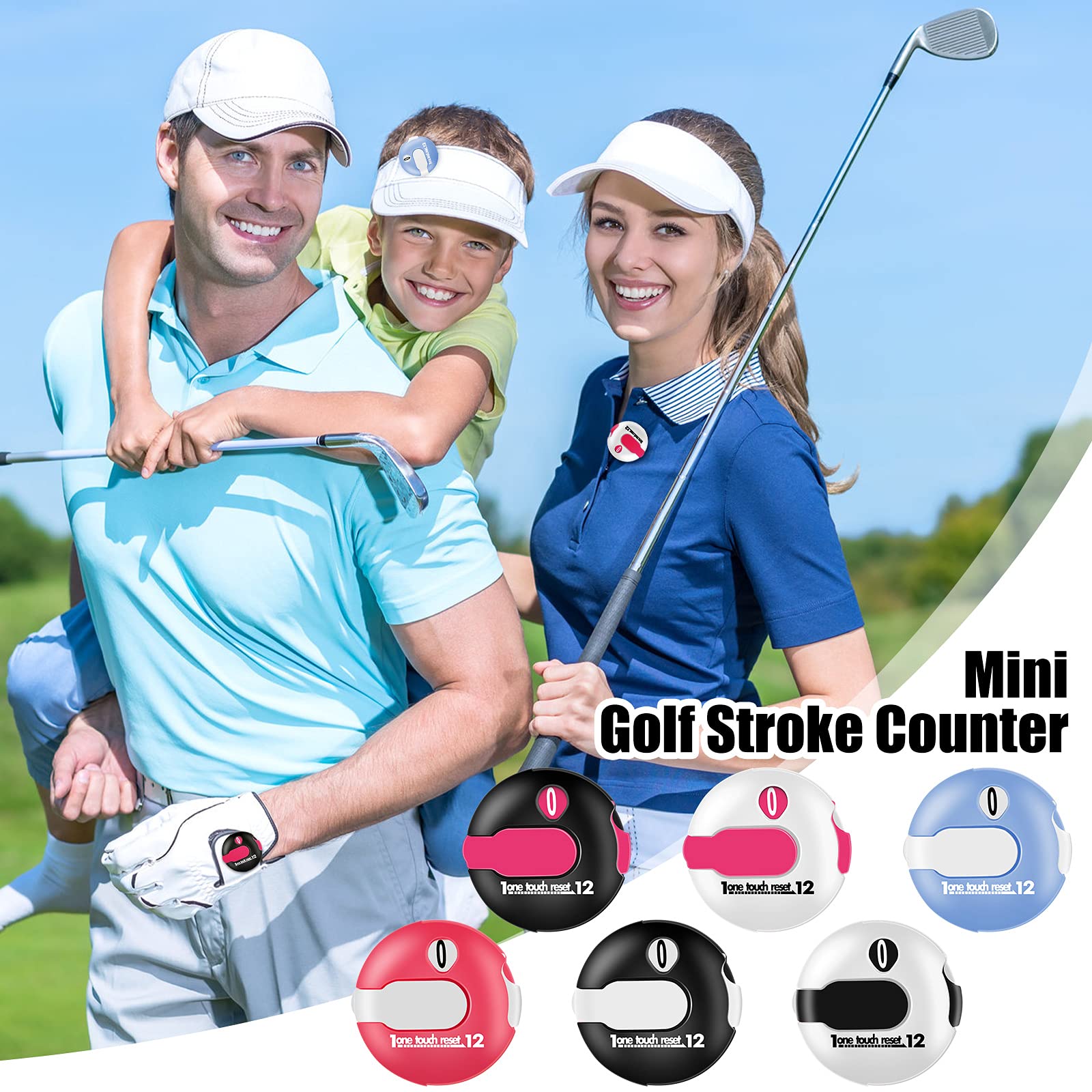 Contador de Puntuación de Golf Mini Clicker 12 Puntos Accesorios Scorekeeper 1.2 Pulg.
