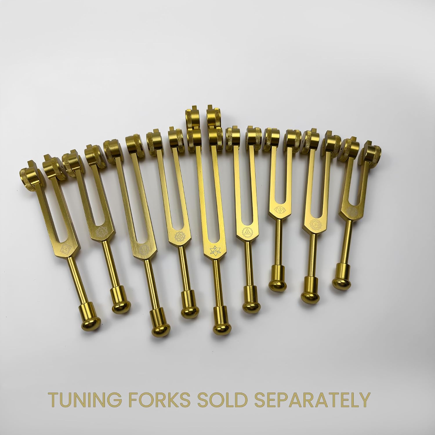 10pc Attenuator Bead Boot Set for Tuning Forks, Gold