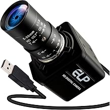 Global Shutter 90fps USB Camera 10X 5-50mm Varifocal Lens High Speed UVC Webcam, Golf Swing&3D Printer Machine Industrial Vision Camera, Plug and Play for Laptop, Android and Raspberry Pi