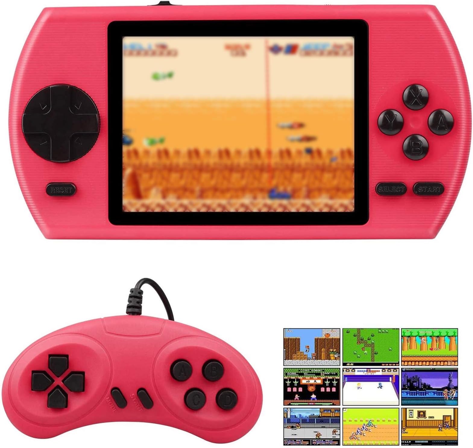 Gameboy, Retro Handheld Game Console with 500 Classical FC Games 3-Inch Color Screen Video Game Console Support for Connecting TV and Two Players Gift for Kids and Adult(Red)