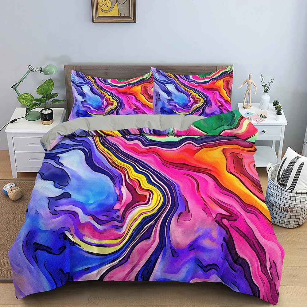QBIDCSX Duvet Cover Double Colours Fluffy Soft Double Duvet Cover with Zipper Closure Hypoallergenic Quilt Covers with 2 Pillowcases19.7 x 29.5"(50x75 cm)