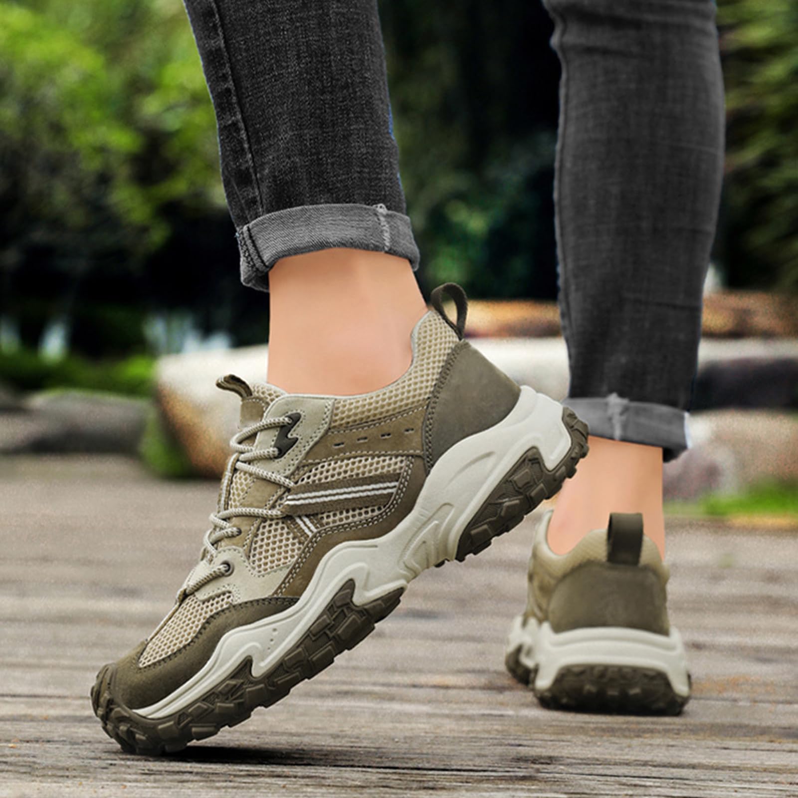Hombre Zapatos de Senderismo Ligeras Zapatillas de Trekking Antideslizante Impermeables Trail Running Camping Deportivas