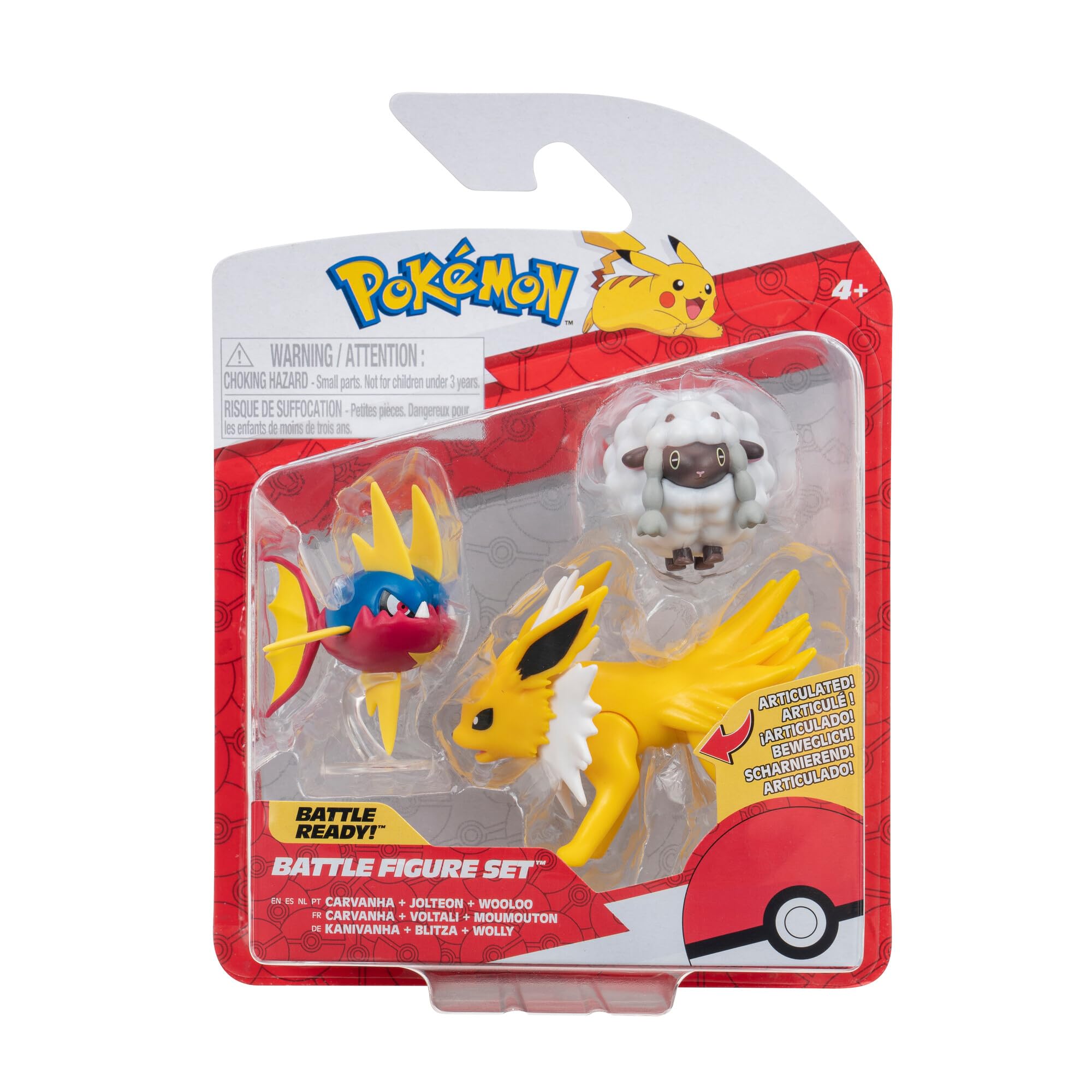 Pokemon Battle Figure 3 Setpack - Carvanha + Jolteon + Wooloo