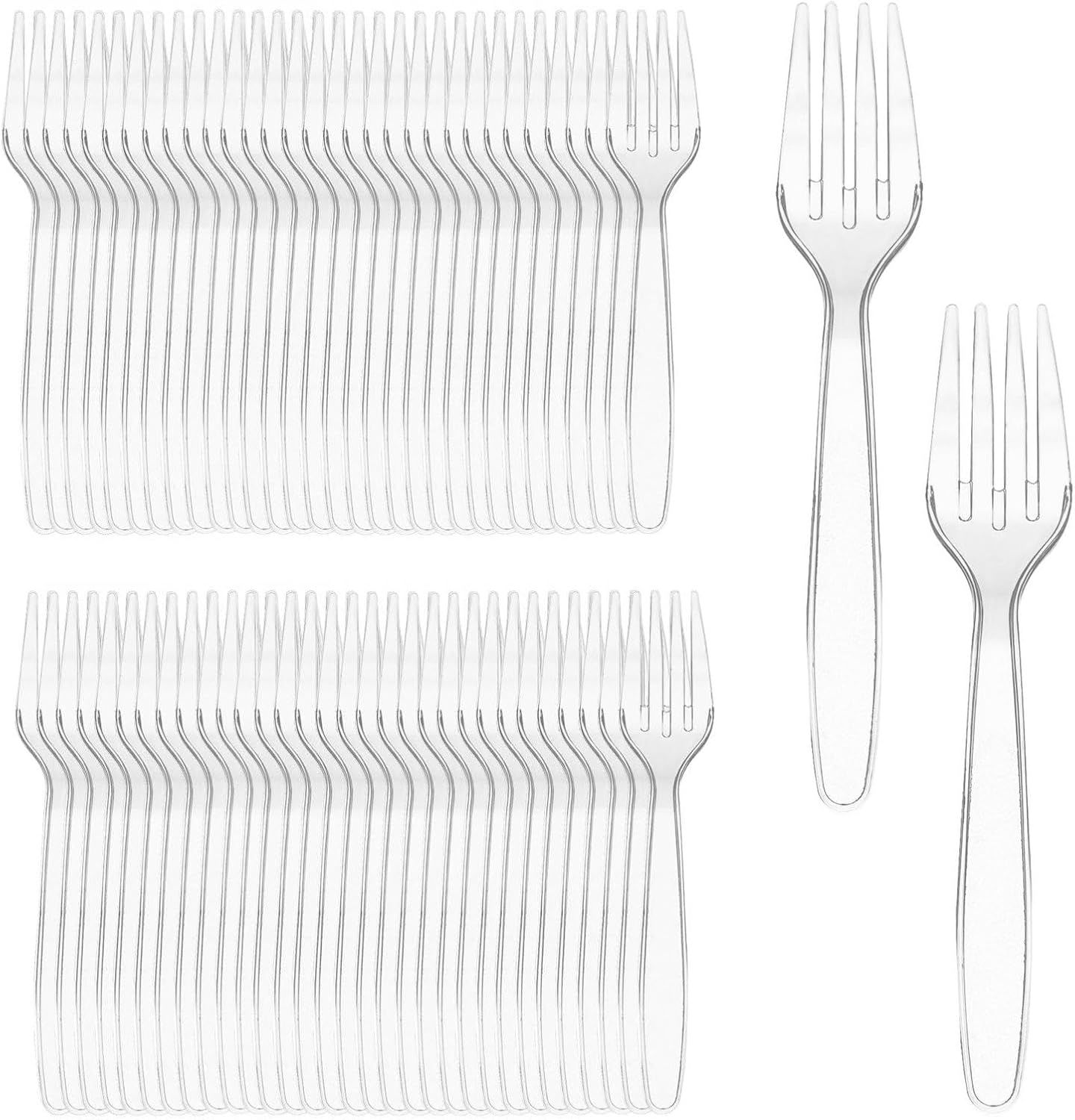 100PCS Clear Plastic Forks, 5.7inch Premium Disposable Plastic Forks