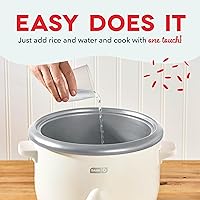 Vista 4 de DASH Arrocera familiar con olla antiadherente extraíble, función de mantener el calor y guía de recetas, capacidad de 20 tazas para arroz, granos