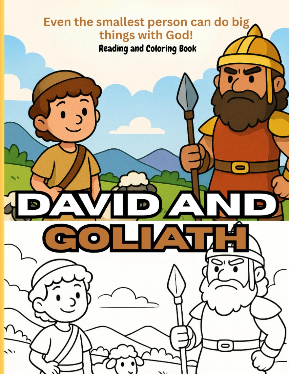 DAVID AND GOLIATH: Bible Story Reading and Coloring for Kids, Bold and Big Coloring and Activity for Kids, Ages 3-8 Years