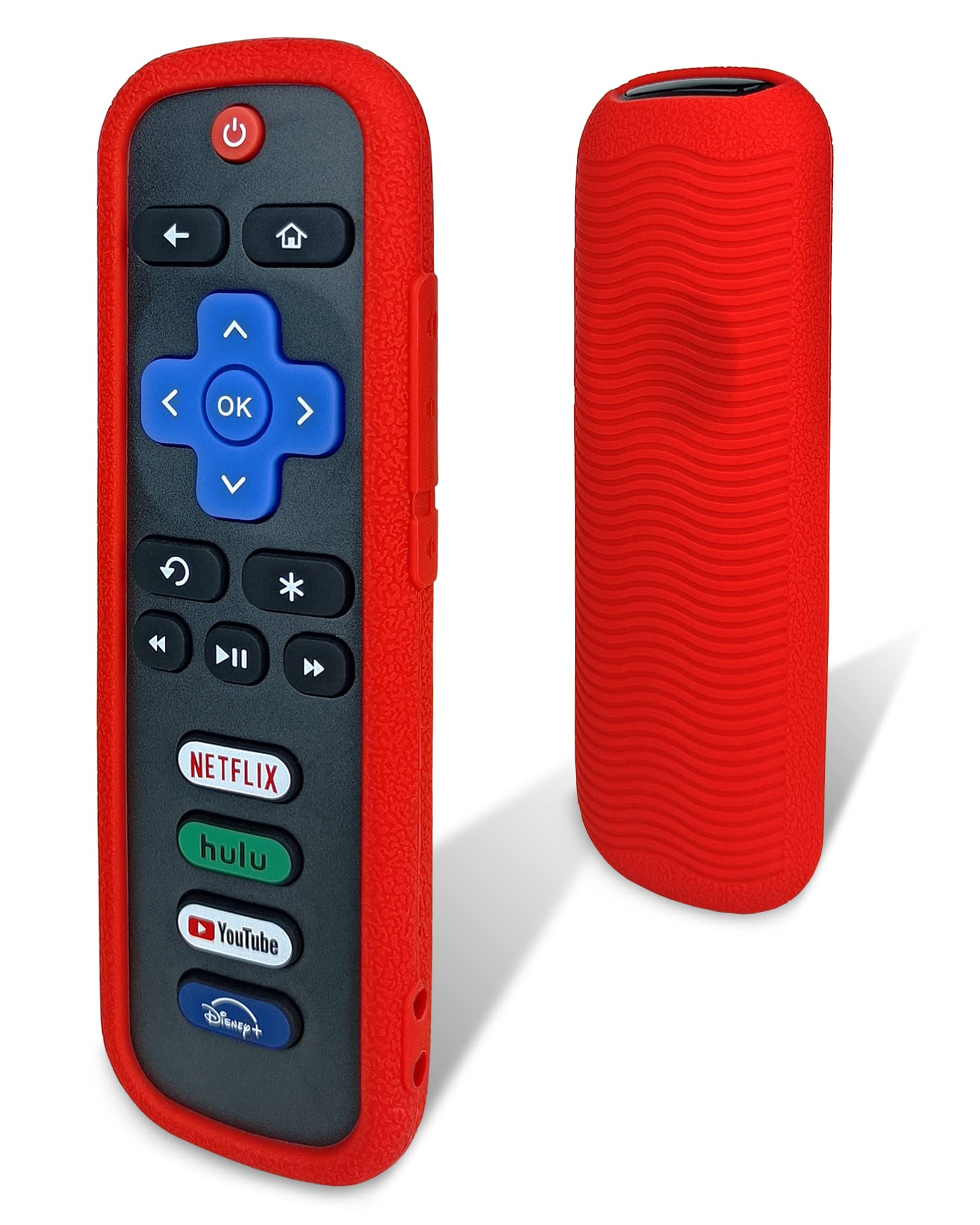 Protective Silicone Case for Roku Remote Controller Drop-Proof and Washable Cover, Compatible with Multiple Models(Black)