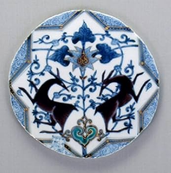 九谷焼 山本長左 陶板 陶額 フィールド紋 陶額 藍古九谷 山本長左 陶板 陶額 フィールド紋 九谷焼 宮内庁