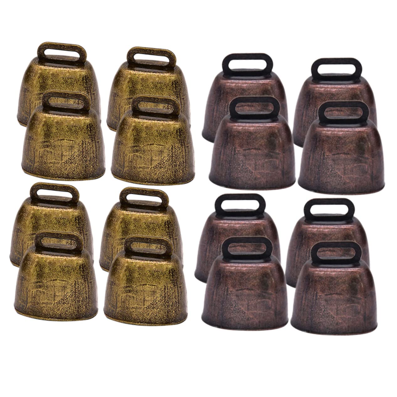HEMOTON 18Pcs Vintage Cow Bells for Sheep Horse Grazing Durable Animal Call Bells Sound for Farm Decor Pet Identification Antique Finish