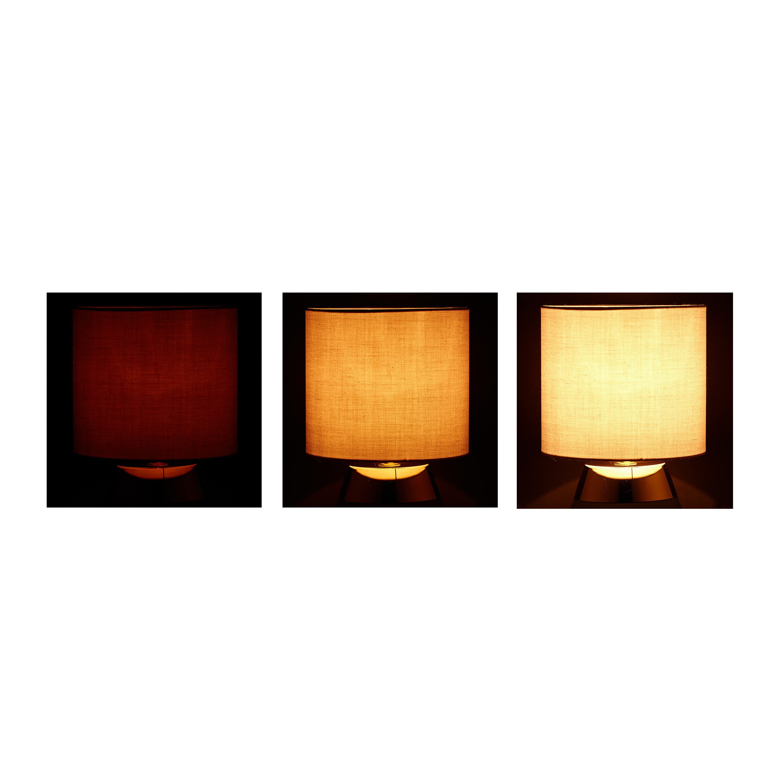 Relaxdays Lampka nocna dotykowa, ściemniana, nowoczesna lampa dotykowa, 3 stopnie, E14, lampa stołowa, wys. x śr.: 32,5 x 18 cm, szaro-miedź