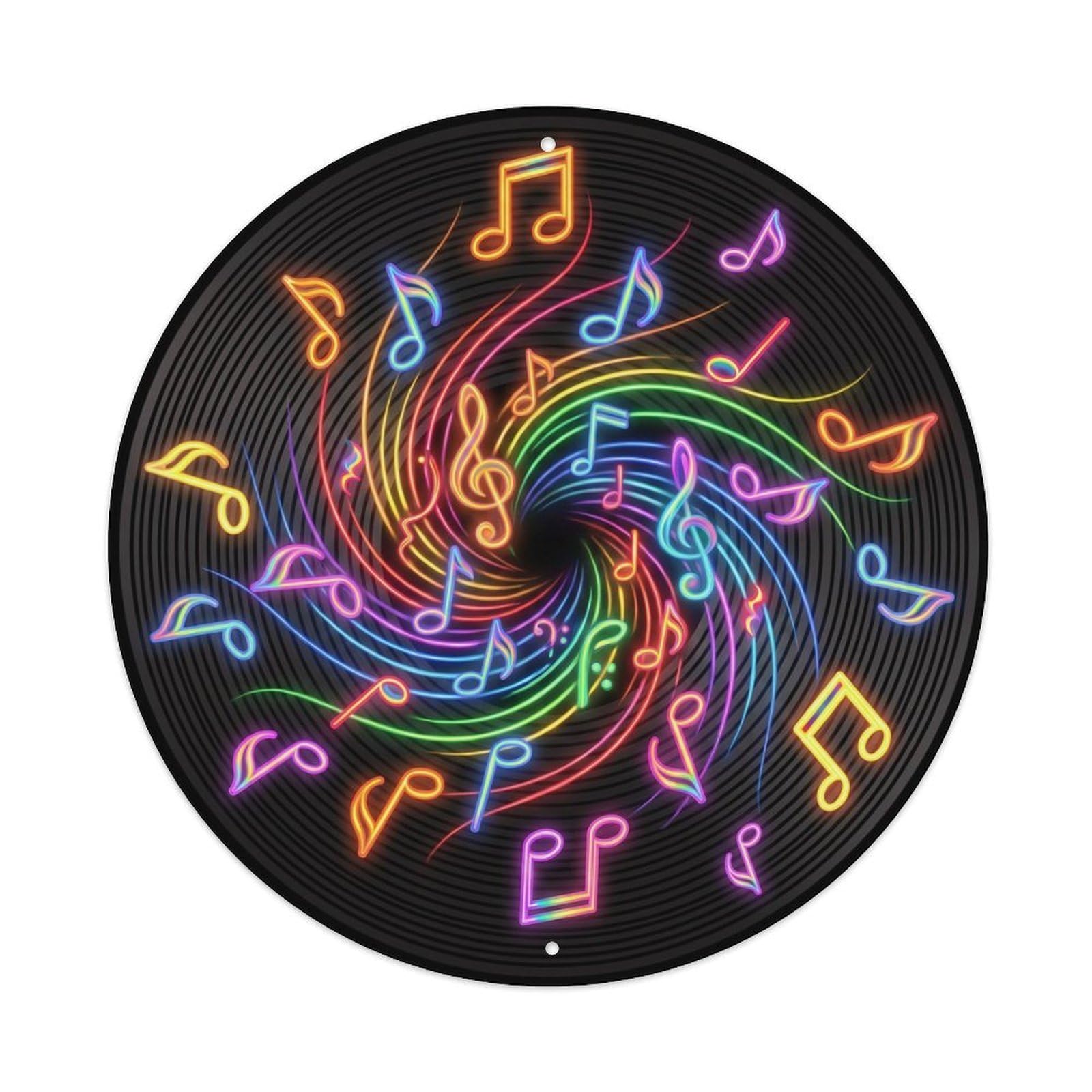 Colorful Music Vinyl Records Unite Color Merge Metal Tin Sign
