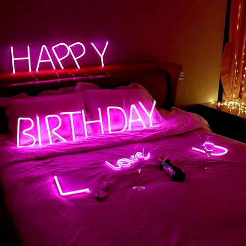 Miniatura 6 de Letreros de letras LED de neón, letreros de marquesina iluminadas, letras LED luminosas alimentadas por USB o baterías, para dormitorio, fiesta de