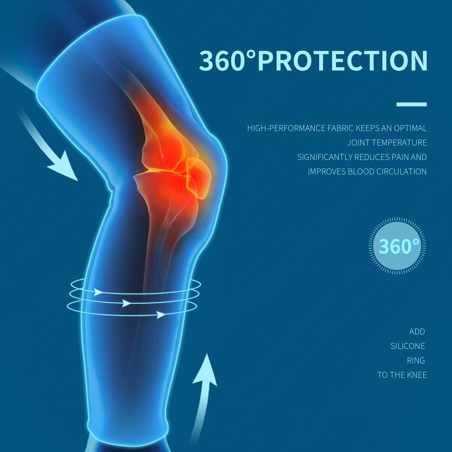 Mangas largas de compresión para piernas para proteger la pierna, para hombres y mujeres, baloncesto, artritis, ciclismo, deporte, fútbol, reducir las venas varicosas y la hinchazón de las piernas