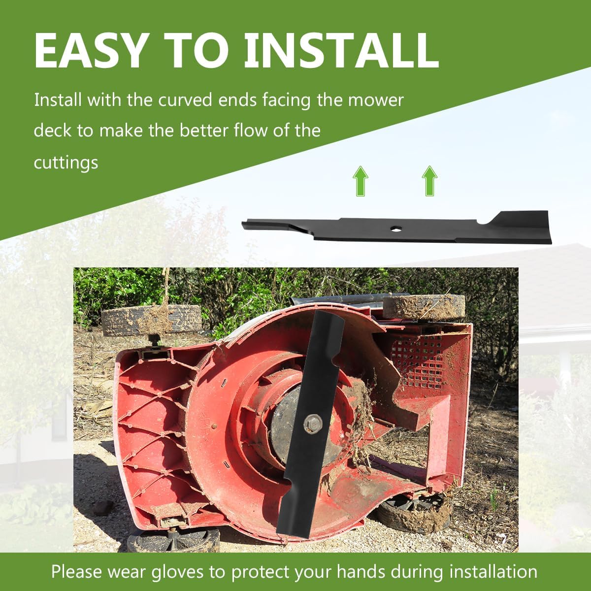 482877 High Lift Blades Set Replaces Scag 48110 481706 482461 483316 Snapper 7075771 7075771BZYP Lesco 21871 50111 Hustler 601123, Compatible with CZT19480KWV CZT19481KWV 48" Deck (3PACK)