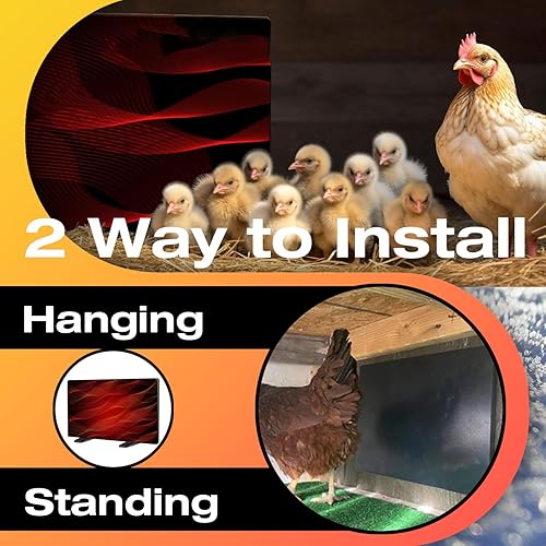 Miniatura 9 de H&G lifestyles Calentador de gallinero, calentador de gallinero acogedor para invierno, panel de calor radiante con temperatura ajustable,