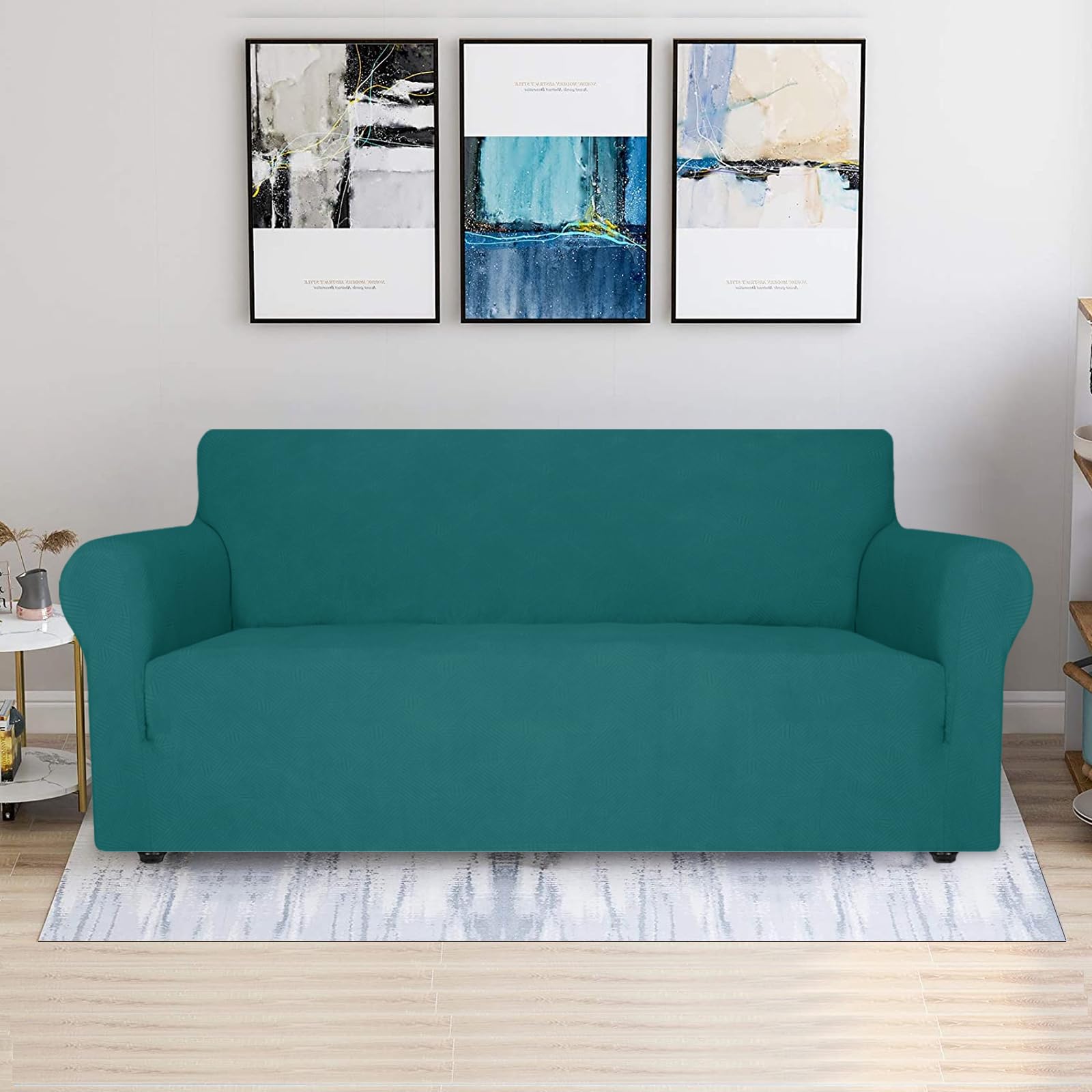 Ystyle Copridivano 3 Posti Con Braccioli, Copri Divano Antigraffio Gatto, Copridivani Elasticizzati, Pesante Inverno Copri Divani, Fodera Divano Antimacchia Lavabile Antiscivolo, Turchese