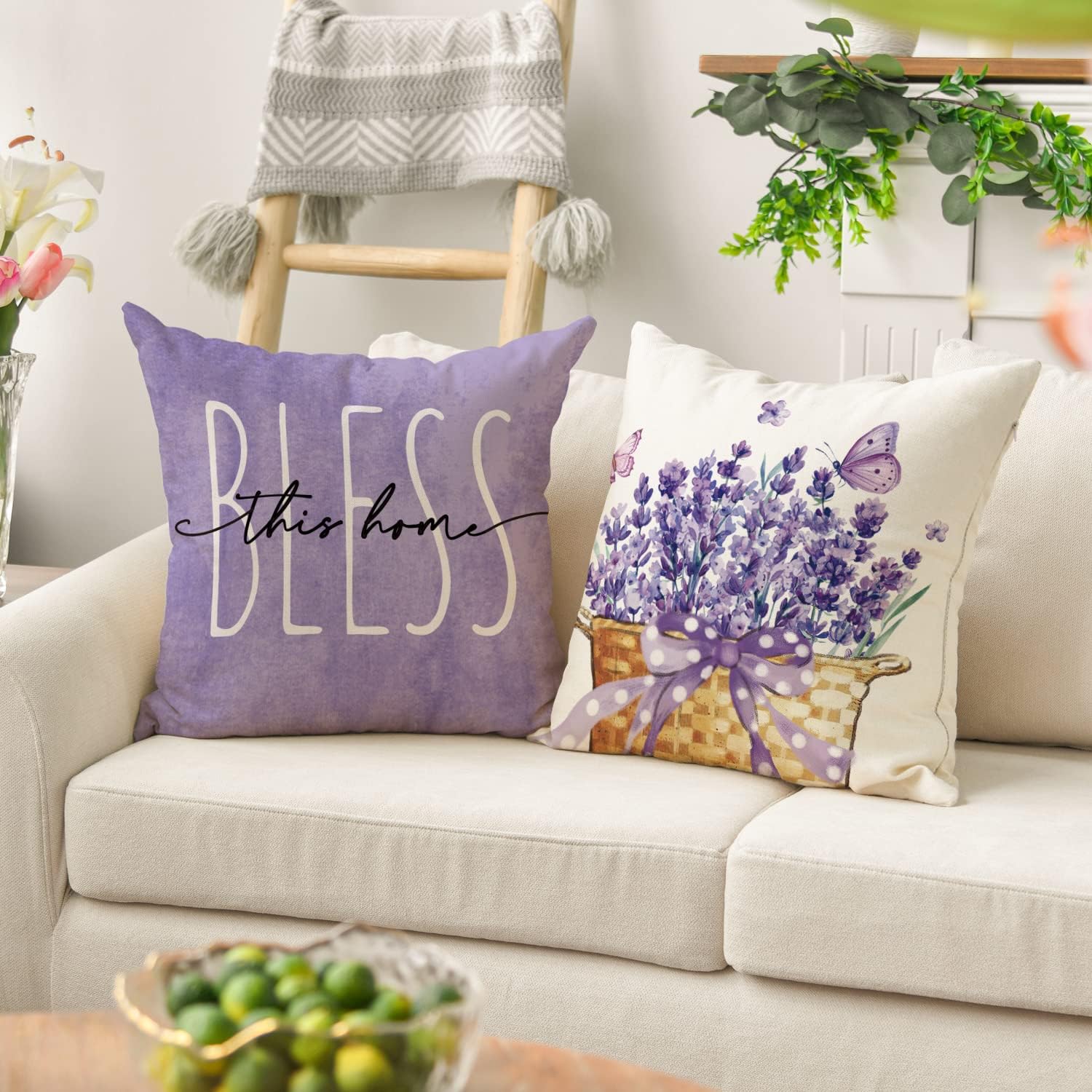 AVOIN Colorlife Lavender Spring Throw Pillow Covers