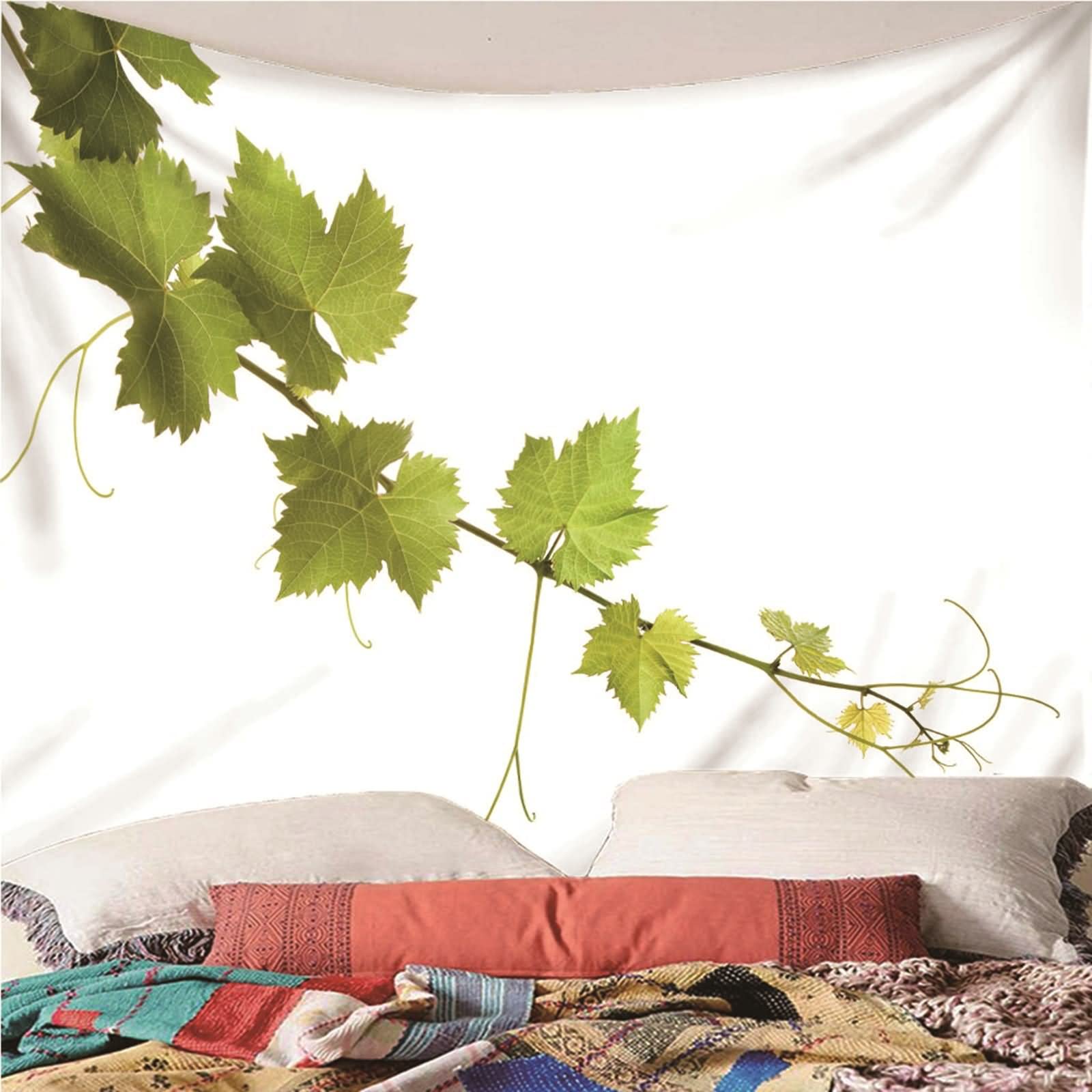 Tapiz Macrame, Decoración Pared Cocina Sale De Poliéster Verde 350x256CM Regalo Mujer Adornos de Arte