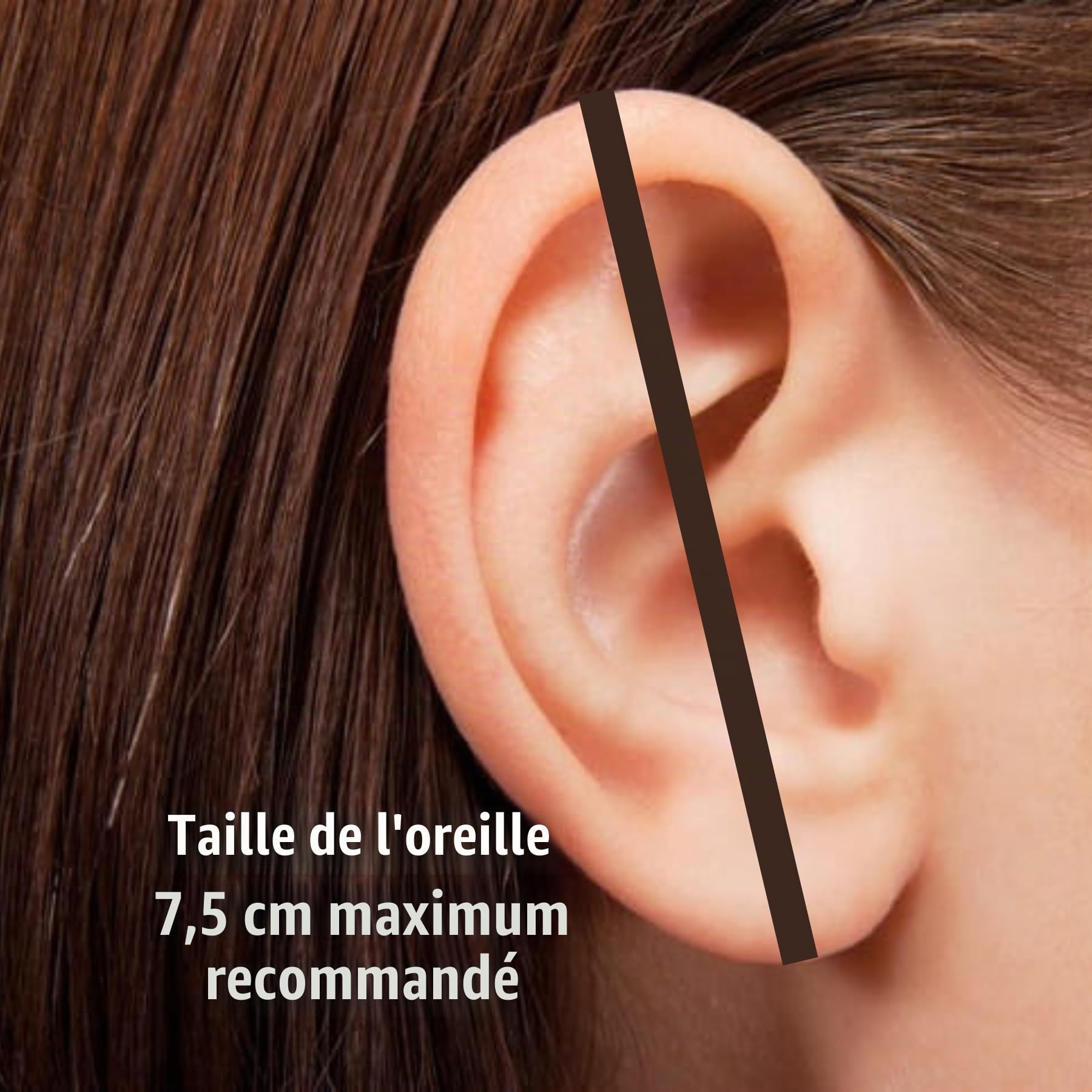 Boucle d'oreille anti-perte pour surdité | Chaîne de rétention pour maintien des appareils auditifs sourds | Empêche les chutes et les pertes d'amplificateurs ou implants cochléaires - Fabriqué à la