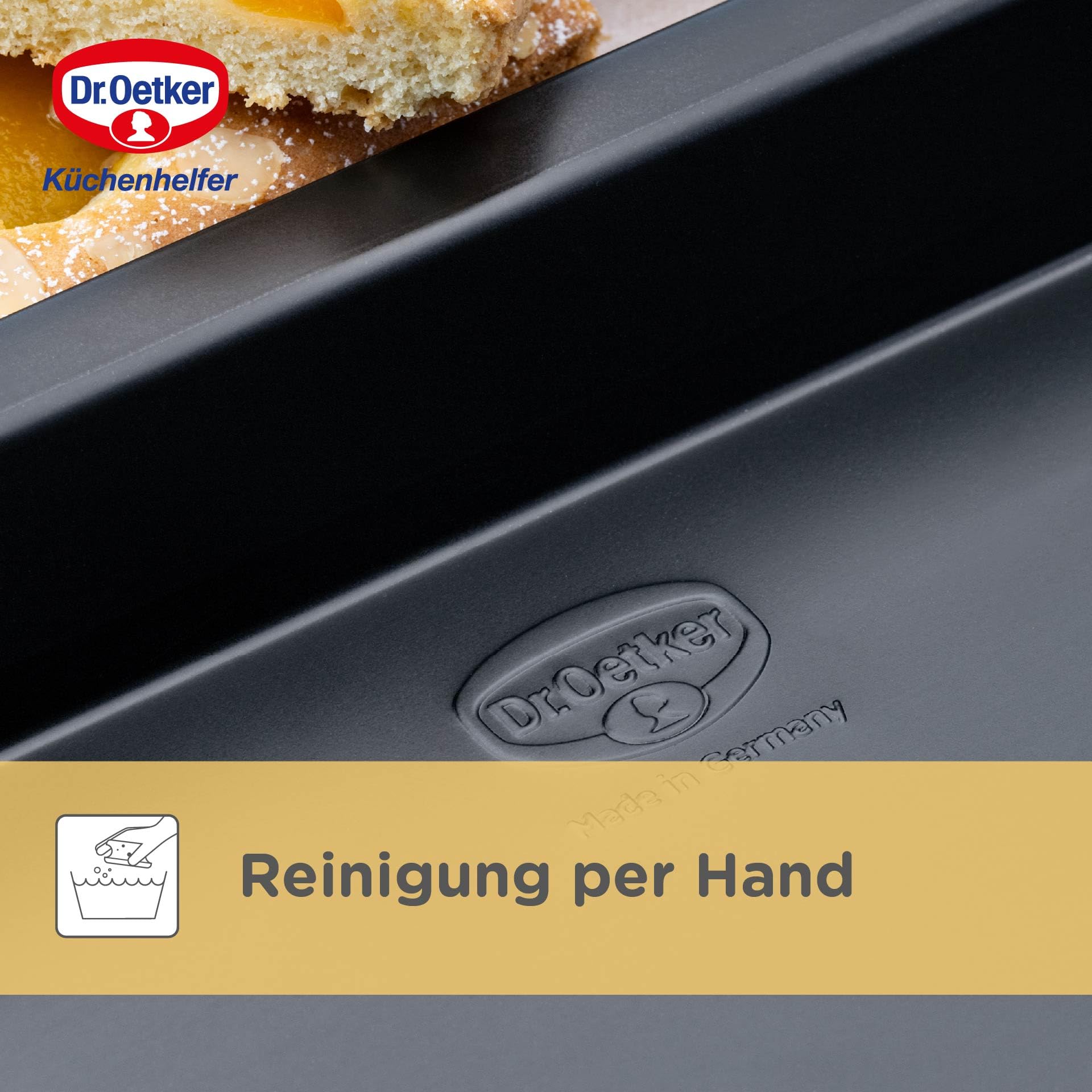 Dr. Oetker 1450 Blacha Do Pieczenia Z Bardzo Wysoką Krawędzią, Czarny, 42 x 29 x 4 cm