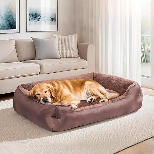 Miniatura 7 de Cama XL para perro, cama rectangular suave y calmante para mascotas, sofá grande lavable para perro, cálida y cómoda, parte inferior antideslizante,