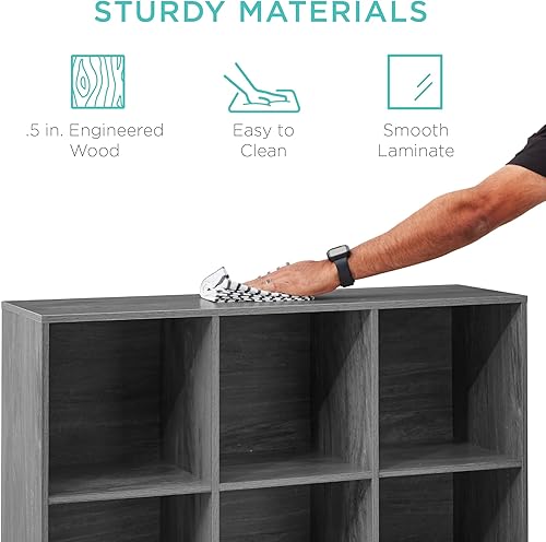 Miniatura 30 de Best Choice Products - Organizador de almacenamiento de 6 cubos, apertura de 13.5 pulgadas, estantería, estante de exhibición, personalizable con 3