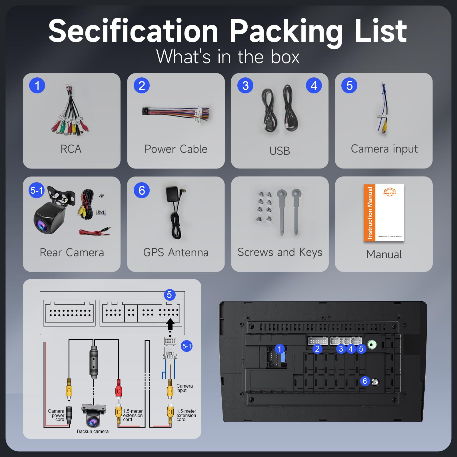 9" Wireless Double Din Car Stereo with Bluetooth, Wireless CarPlay Radio and Android Auto, Backup Camera, GPS Navigation, Free APK Download and Deletion, FM, Voice Control, Mirror Link