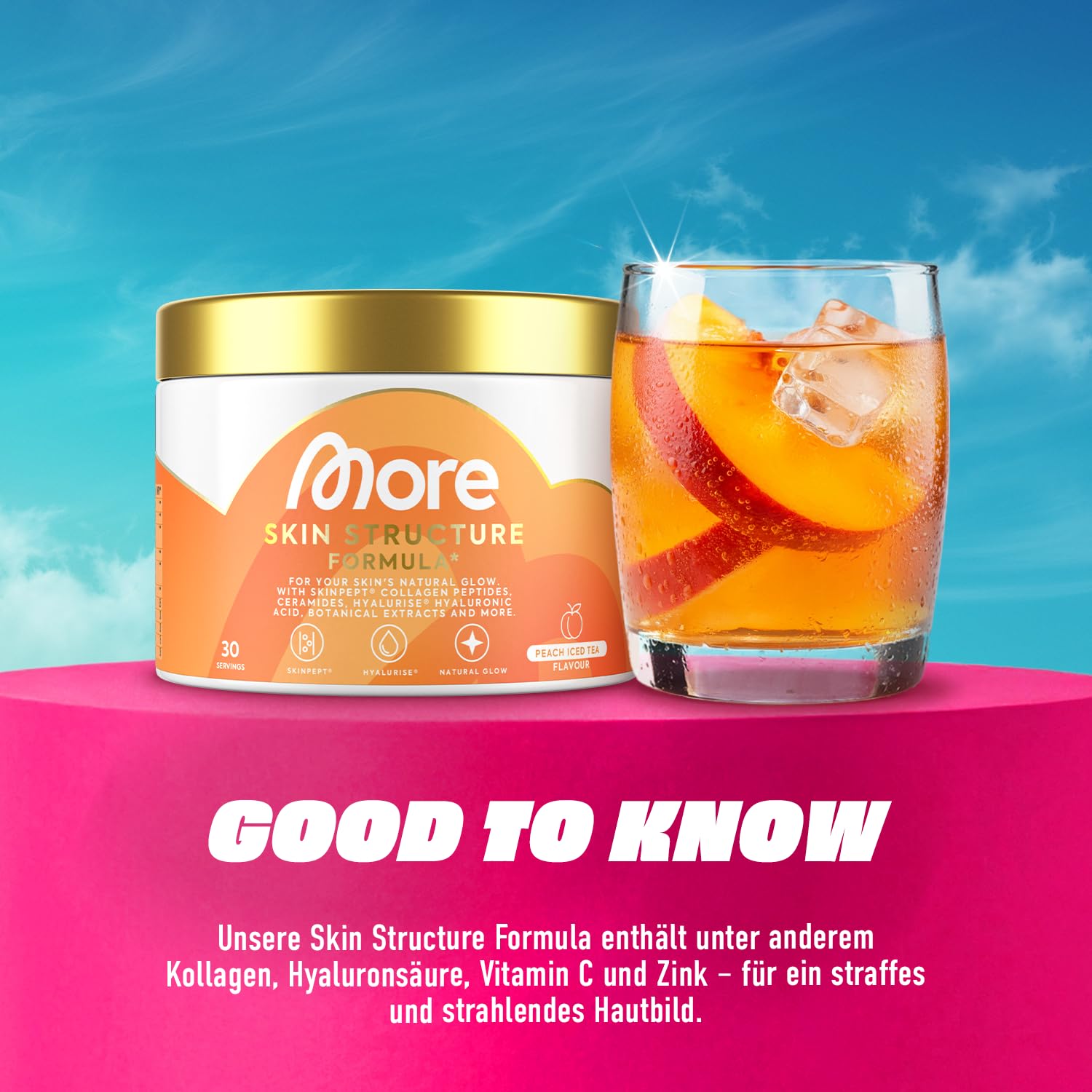 MORE Skin Structure Formula, Pink Grapefruit, 270 g, mit Kollagen & Hyaluron - made in Germany