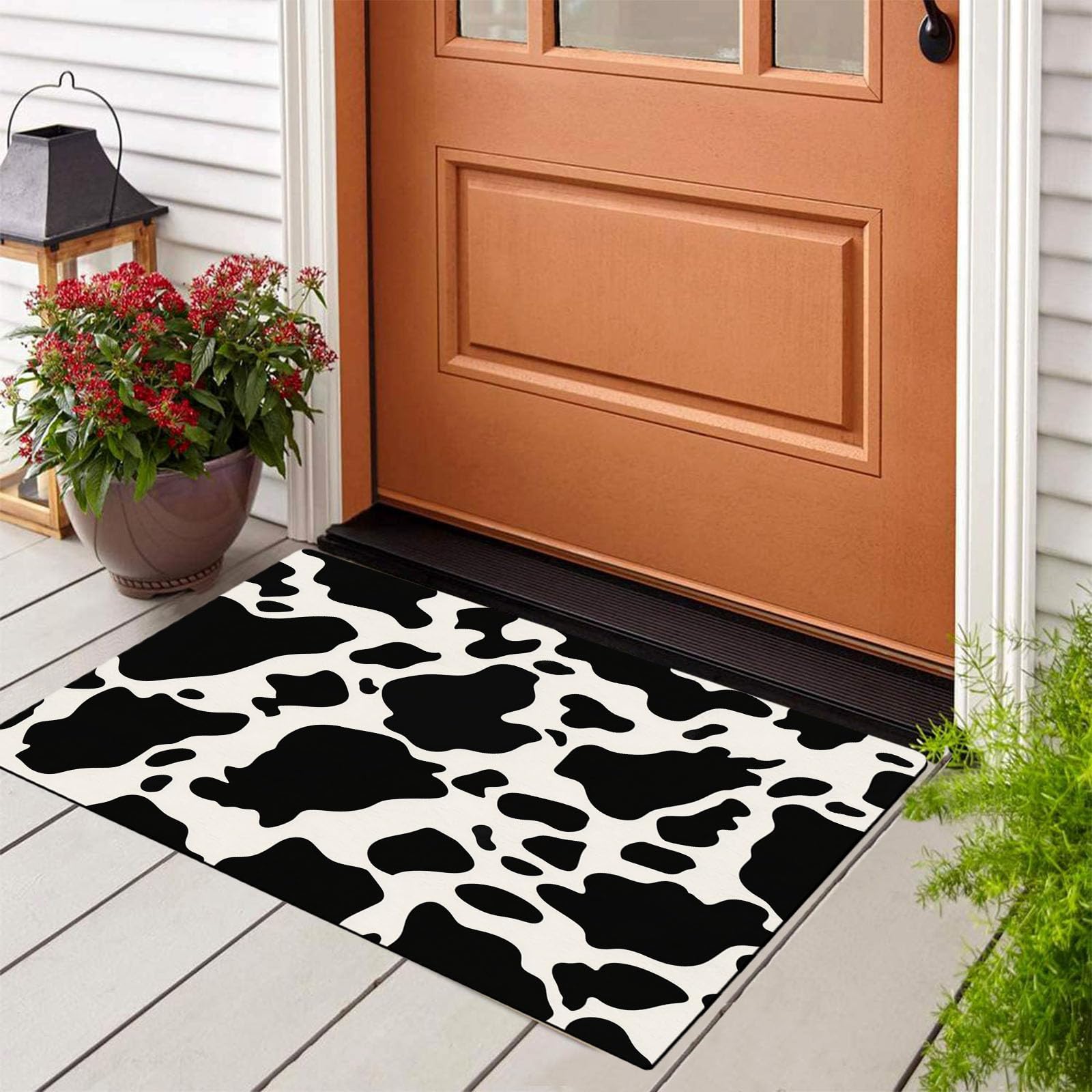 Tapis de bain vache antidérapant pour éviter les glissades et absorber l'eau 45x75cm