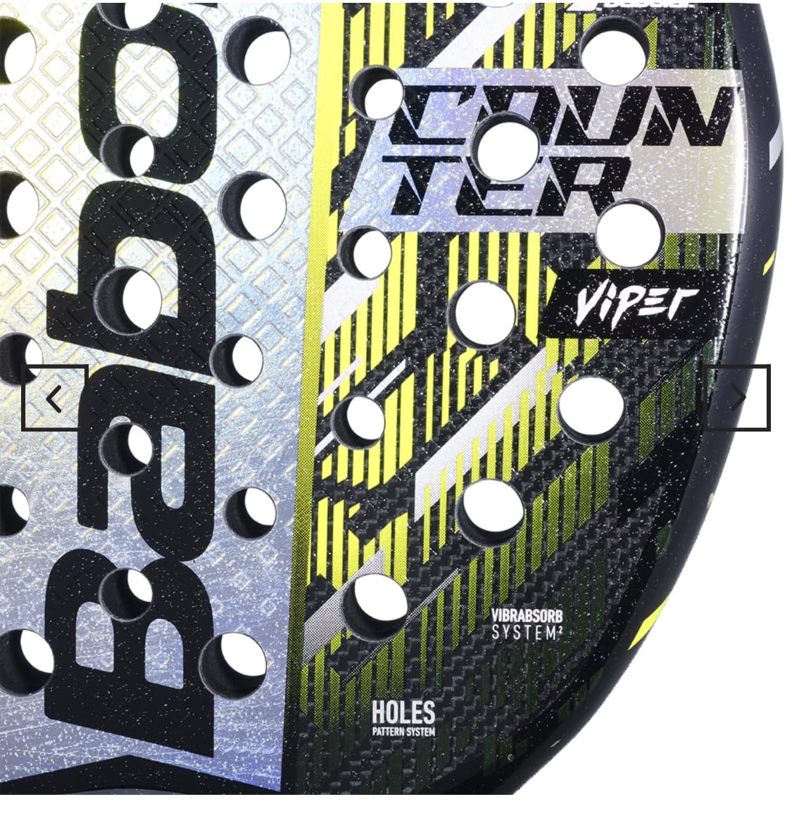 Babola't Counter Viper 2025, Racchetta da Padel, Sistema Vibrabsorb, Design Nero e Giallo