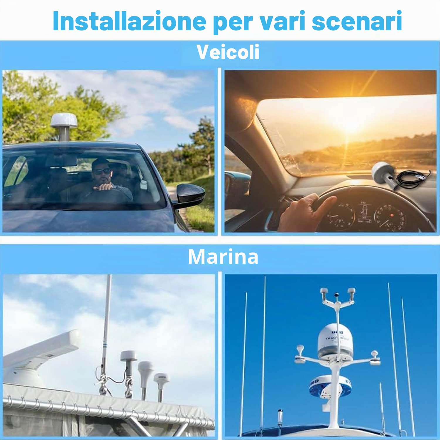 Maswell Antenna esterna GPS marino, 1575.42MHz 42±2dB, SMA con adattatore TNC BNC, compatibile con nmea 0183 Garmin GPSMAP MAP NavTalk StreetPilot Furuno Matsutec Trimble Encoder Fishfinder Echolot