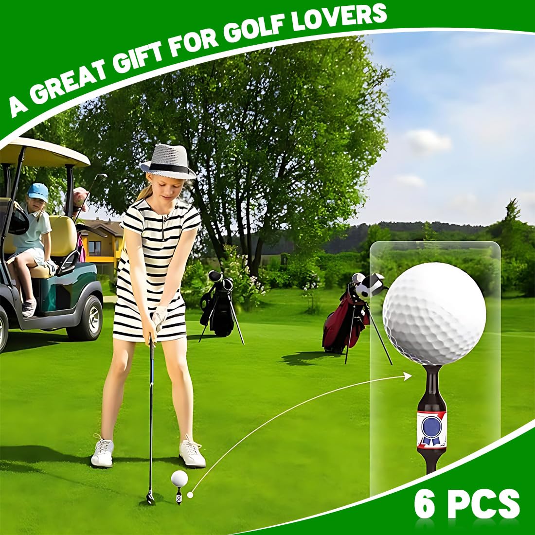 6 pcs de tees de golf de plástico para práctica,tees de golf de plástico pequeños de 100 mm de largo,tees de golf que reducen la fricción lateral, giro duradero y estable para golfistas reutilizables