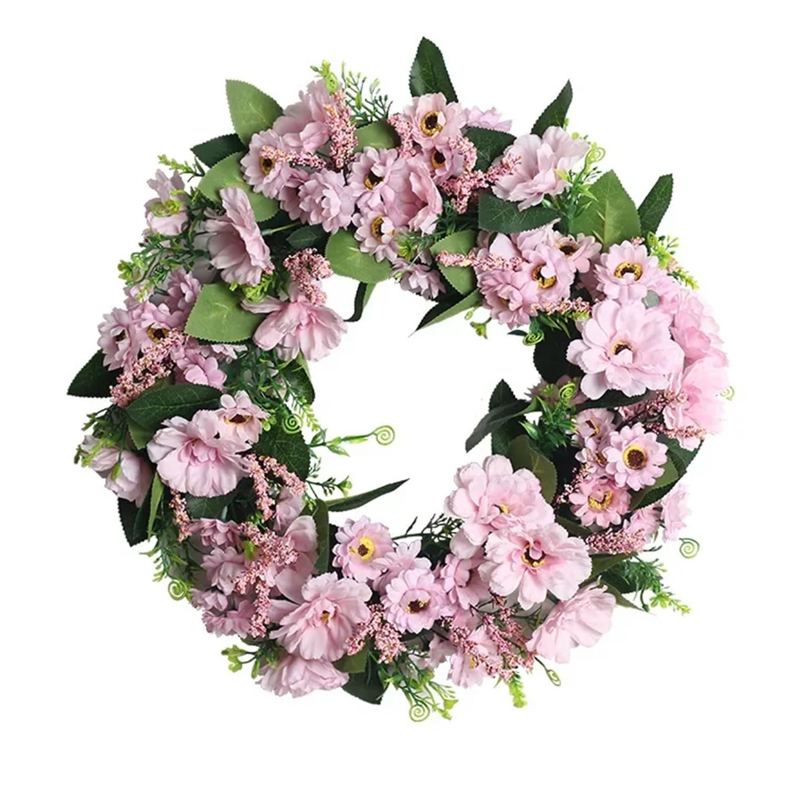 Door Wreath 45cm Artificial Eucalyptus Wreath Decoration Venue Layout Props Grass Ring Door Knocker Pendant(Color1)