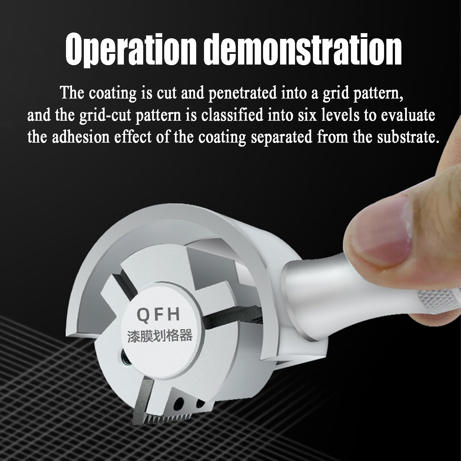 Probador De Adherencia De Corte Transversal QFH-A, Kit De Probador De Corte Transversal, Detector De Superficie De Revestimiento De Pintura De Mano, con Cuchilla De 1 Mm11, Cuchilla De 2 Mm6