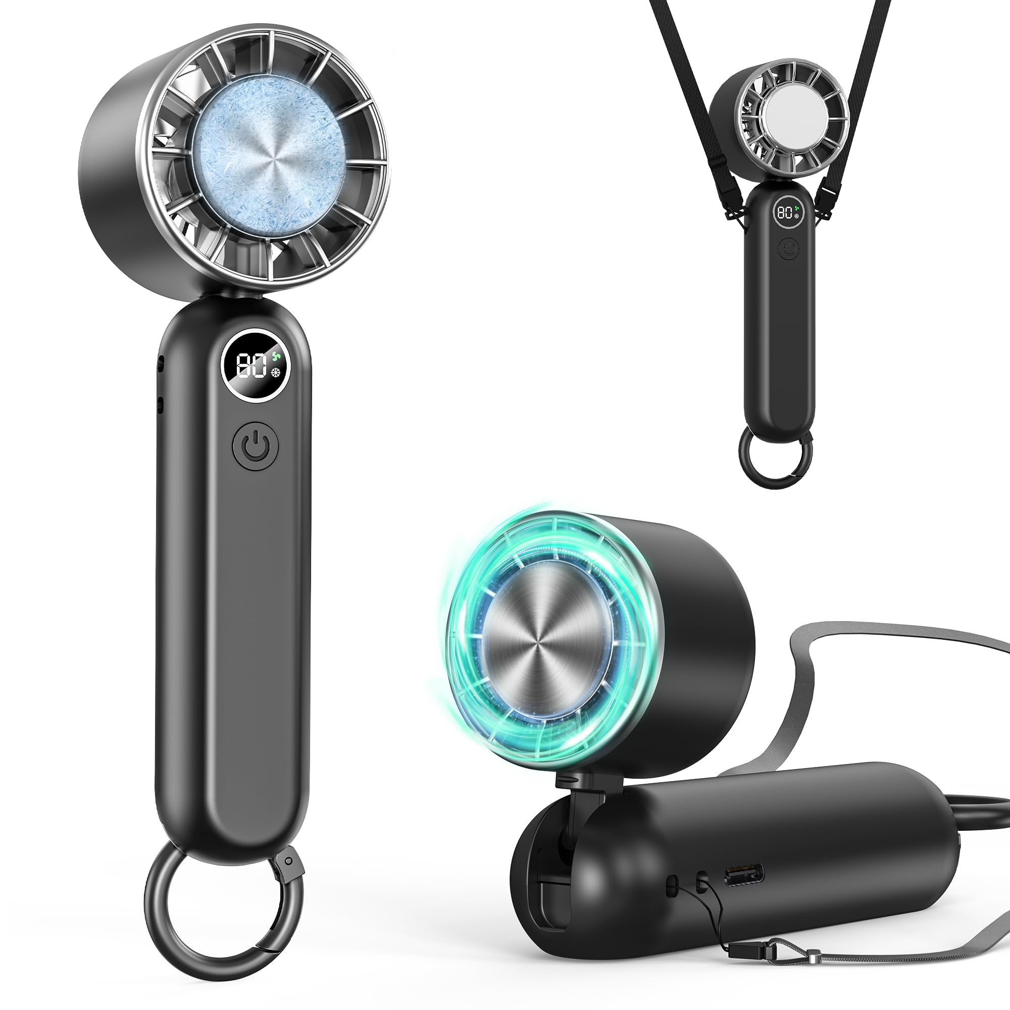 Amazon.co.jp: ハンディファン 冷却プレート搭載 携帯扇風機 冷感