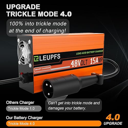 Miniatura 5 de Cargador de batería de carrito de golf de 15 amperios y 48 voltios para Club Car DS & Precedent, carga de goteo, carga completa de 4 a 6 horas, para