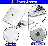 Vista 6 de GVTECH Funda para MacBook Air de 13 pulgadas (2010-2017) A1369 A1466 carcasa rígida de plástico, carcasa negra