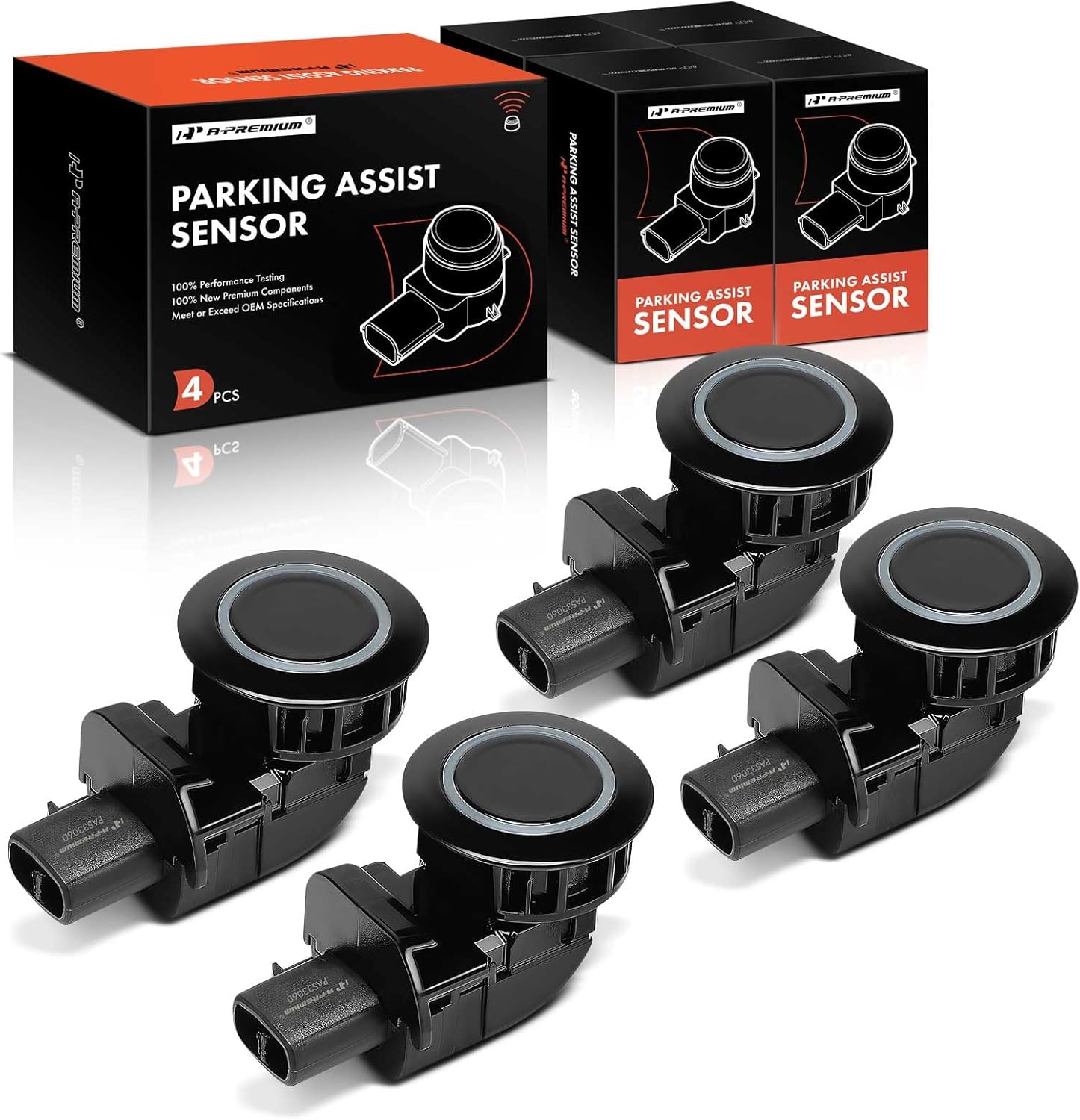 A-Premium 4-PC Front & Rear Reverse Backup Parking Assist Sensor Compatible with Select Toyota Models - Camry 2006-2011, Corolla 2006-2014, FJ Cruiser 2007-2010, Land Cruiser 2009, Replace# 8934133060