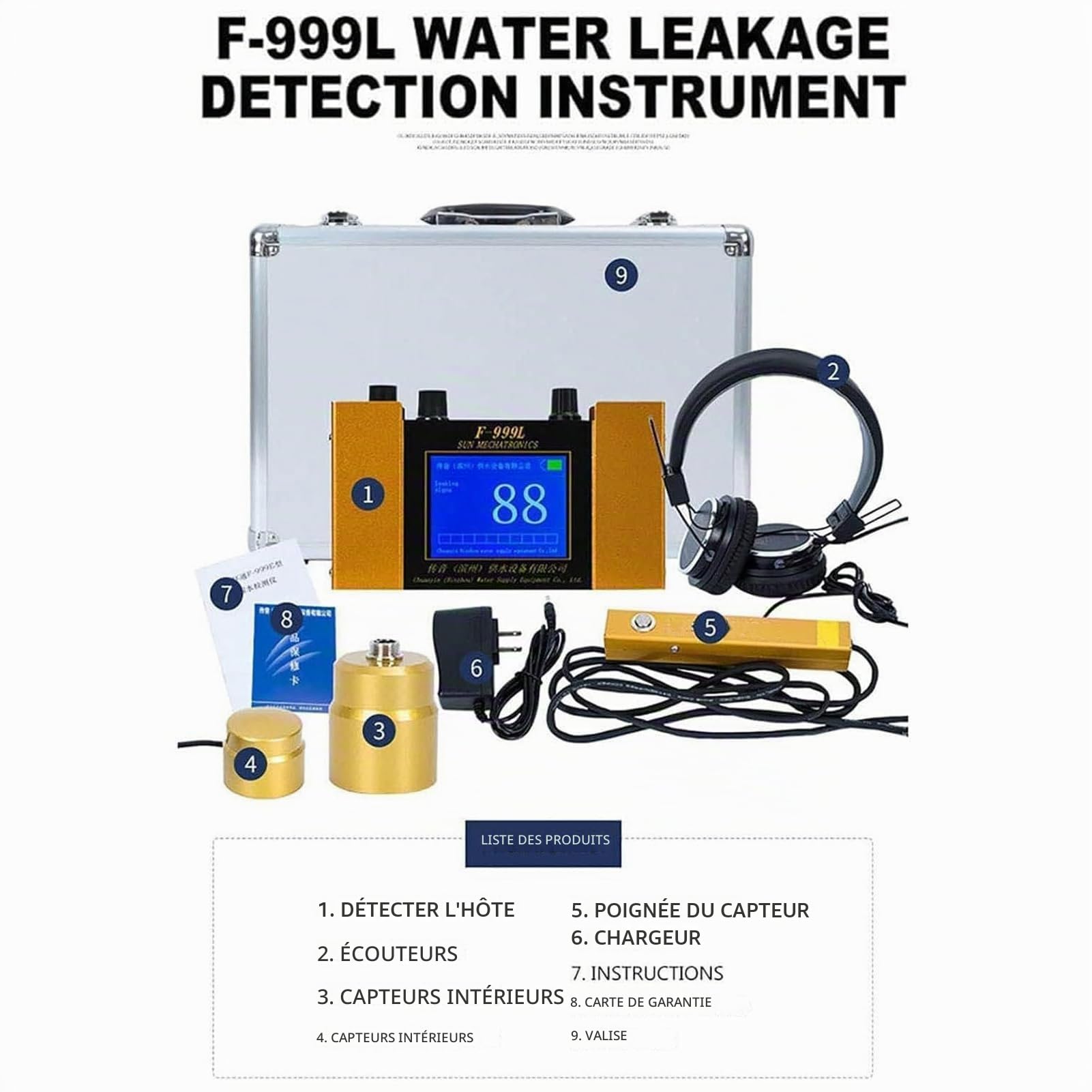 Détecteur De Fuite d'eau Souterraine, Géophone pour Canalisations