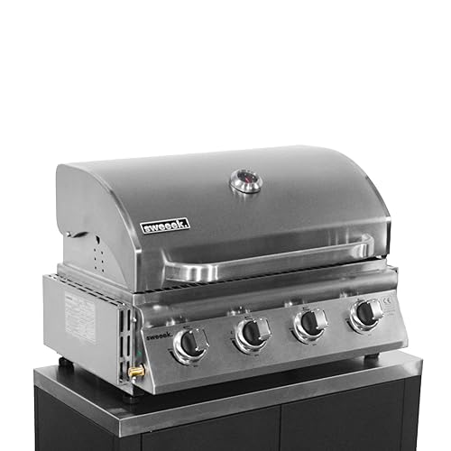 sweeek - Barbecue à gaz avec 4 brûleurs à poser