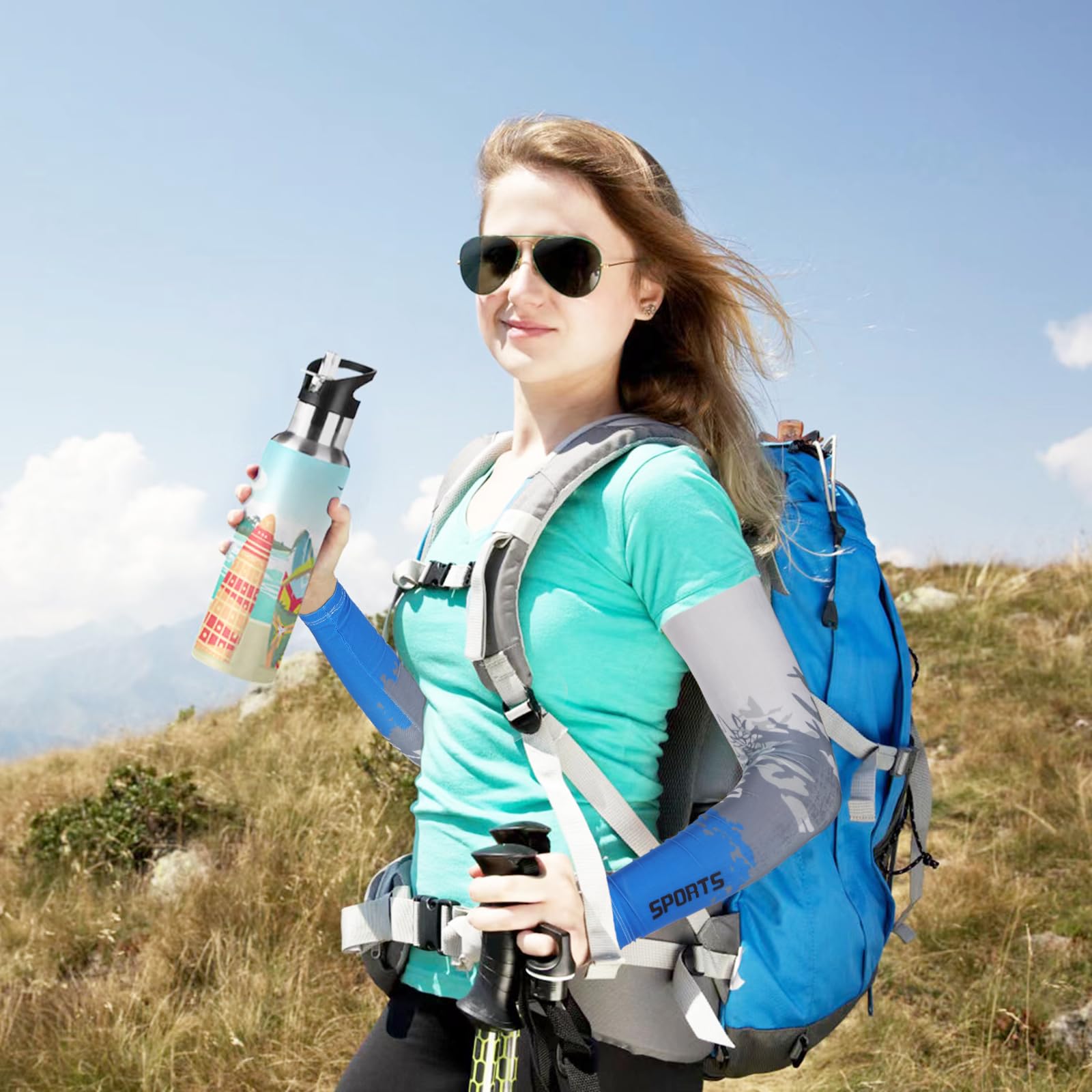 Mangas de protección solar UV para Hombres y Mujeres, Cubierta de Brazos Enfriamiento al Aire Libre