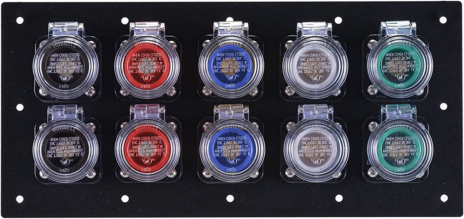 Power Assemblies 10 Position CAM Lock Panel, 800 Amp, 3 Phase 120/208V, Male, 90°, Double Set-Screw Connections with NEMA 3R Clear Snap-Back, Series