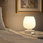 Touch Bedside Table Lamp - Modern Small Lamp for Bedroom Living Room Nightstand, Desk lamp with White Opal Glass Lamp Shade, Warm LED Bulb, 3 Way Dimmable, Simple Design Home Decor