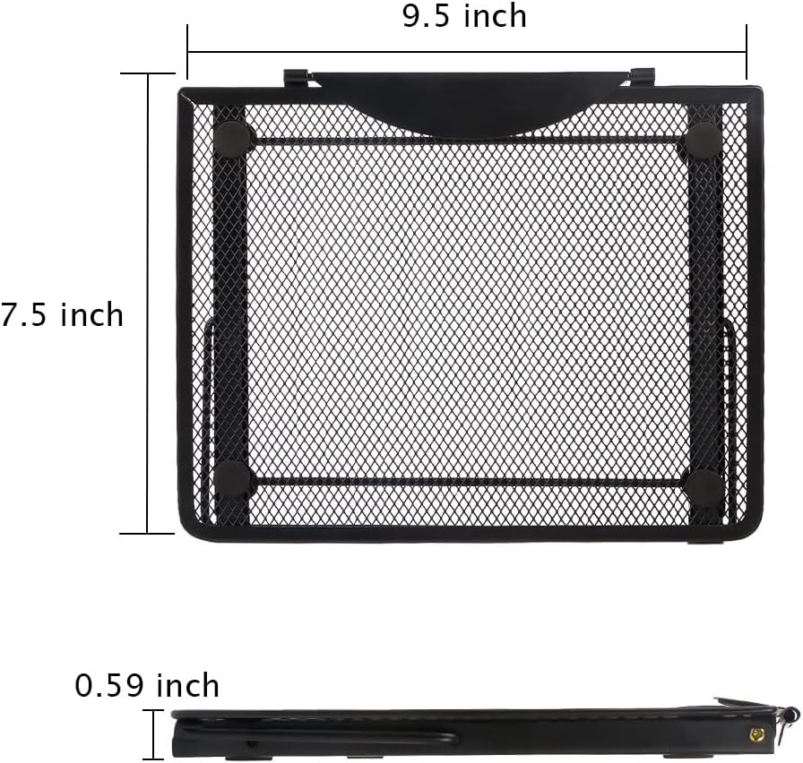 Ergonomic Laptop Tablet Stand Metal Mesh Ventilated Desktop Adjustable Computer Holder Riser Compatible with Apple MacBook Air Pro Dell XPS HP Samsung Lenovo More Laptops up to 16" (Black)