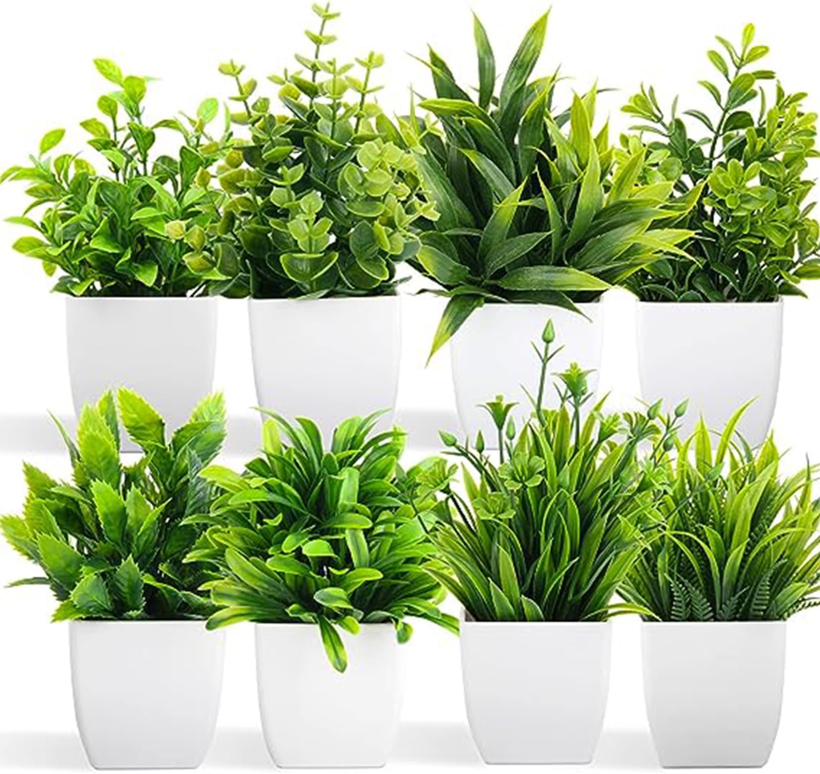 Garselay 6 Piezas de Plantas Artificiales Mini Macetas,Plantas