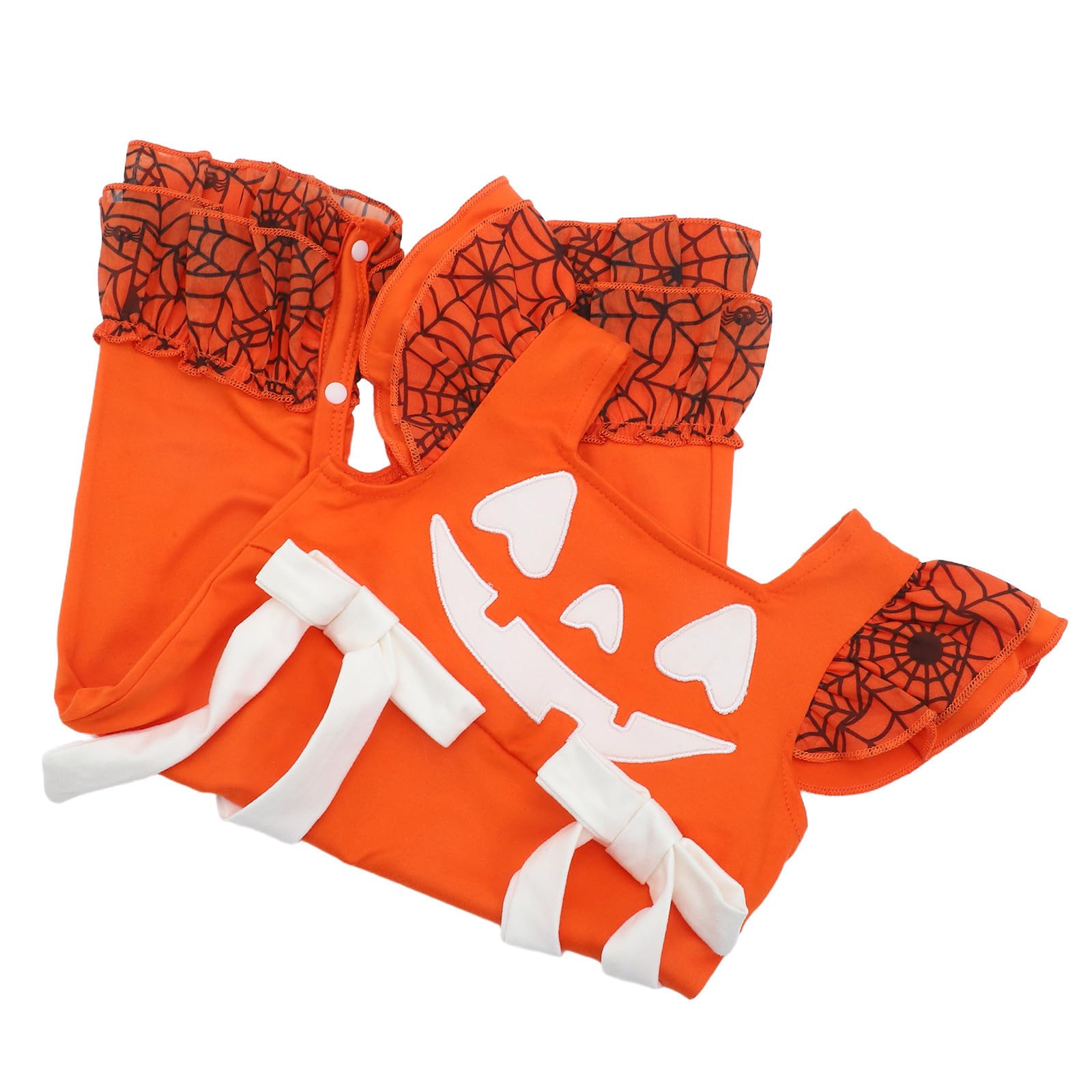 Healeved 3 Pezzi Tutina Halloween per Neonata Design a Zucca Arancione in Cotone Morbido e Traspirante, Costume a Tema Festa Comodo per Ragazzo Ragazza e Adatto a Raduni Festivi