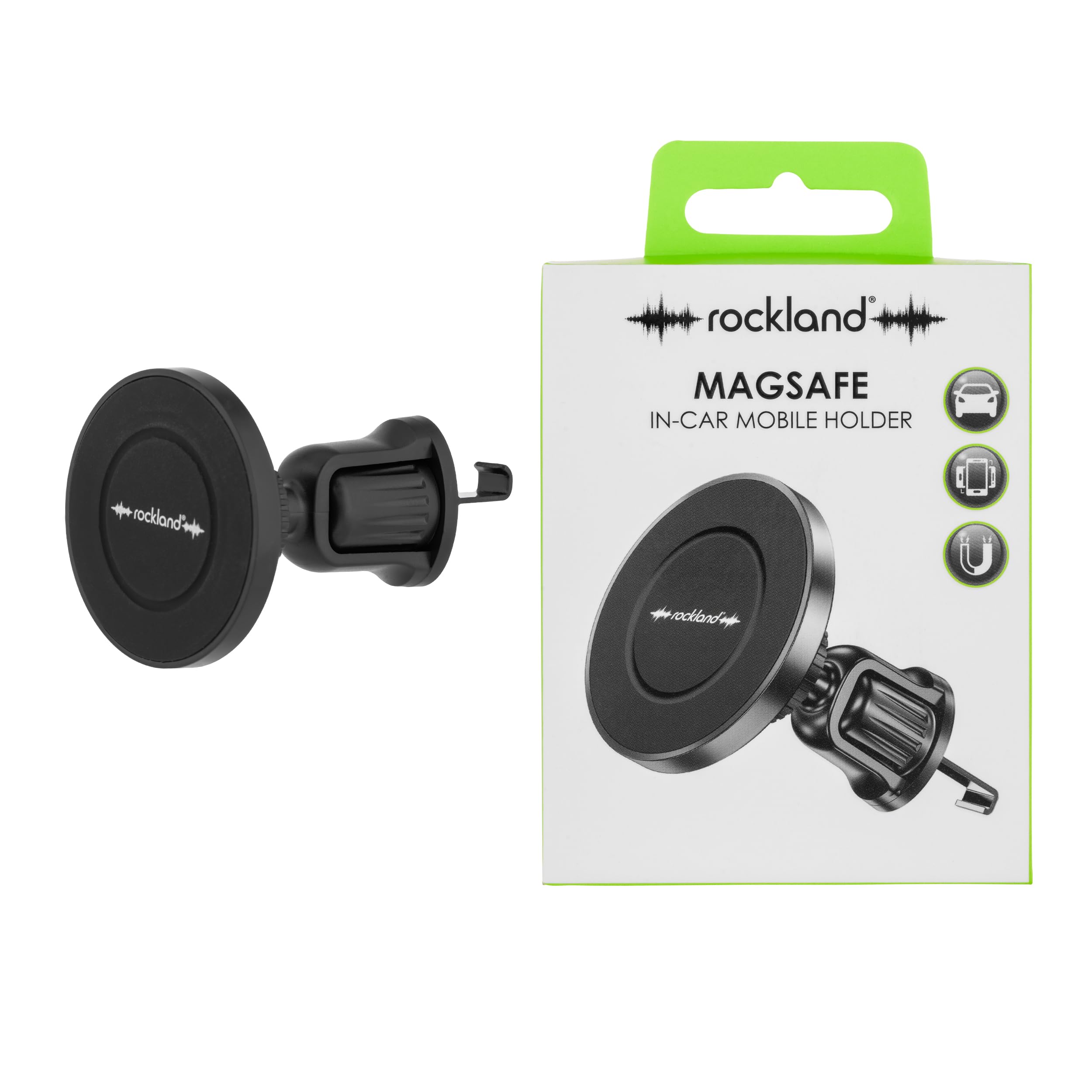 Rockland MagSafe Car Phone Holder, Magnetic Air Vent Mount for iPhone, 360° Rotation, Compact Design, Secure Hands-Free Driving