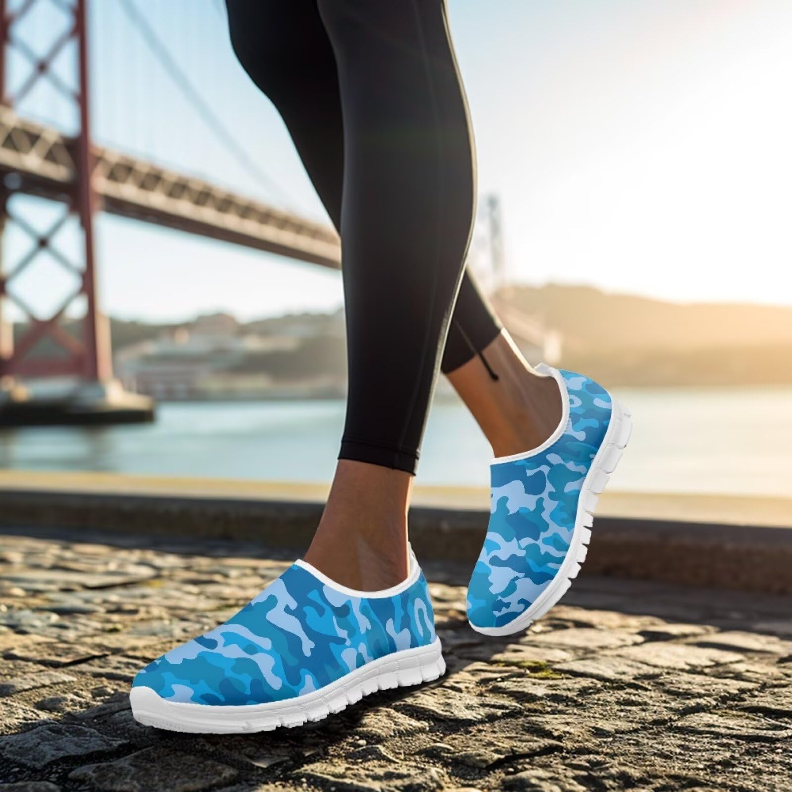 Męskie buty do chodzenia, wsuwane, trampki, podparcie łuku, lekkie mokasyny do joggingu, biegania, biała podeszwa, moro, 39.5 EU